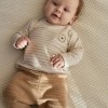 Bruin gestreept t-shirt - T-shirt long sleeves little safari stripe soft tan